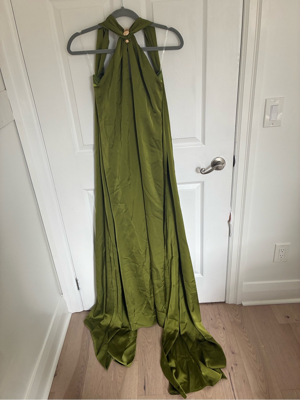 Olive Green Halter Wedding Dress